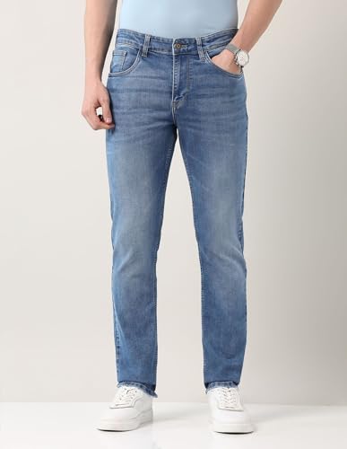 Arvind Slim Fit Mid Rise Light Blue Jeans