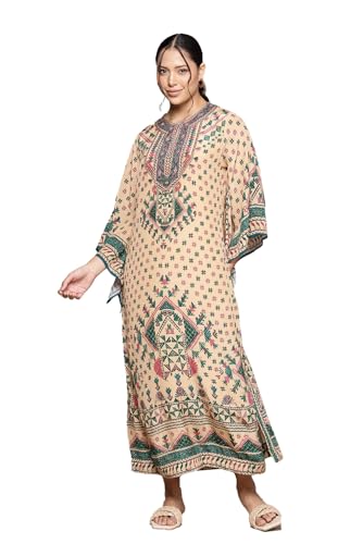 Ritu Kumar Beige Zinat Kaftan Dress