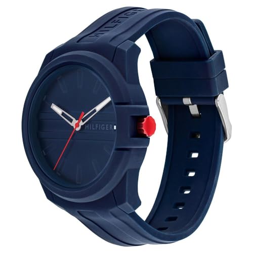 Tommy Hilfiger Quartz Analog Blue Silicone Strap for Men-TH1710595W