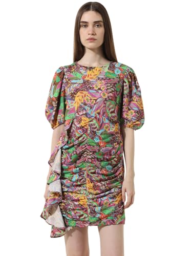 ONLY Women Printed Cotton Above Knee Multicolor Bodycon Dress