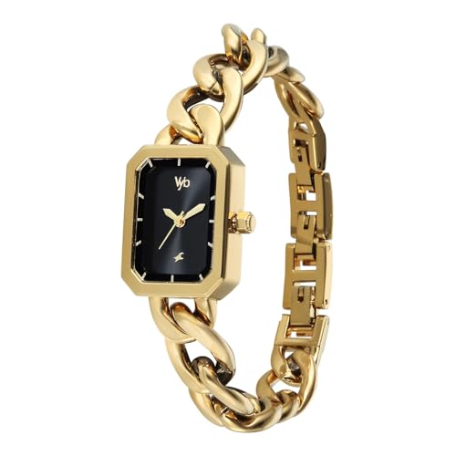 Fastrack Vyb 6.0 Charmer Quartz Black Shaped Dial Women's Watch | Stainless Steel Strap Material | Watches for Women Analog | Girl's Analog Watches - FV60084YM01W
