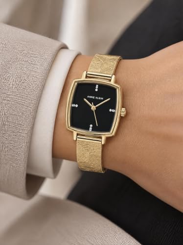 Anne Klein Women's AK-5618BKGB Analog Watch, Stainless Steel Mesh