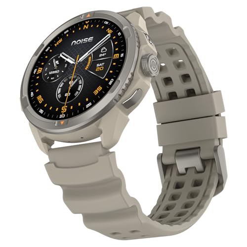 Noise Endeavour Pro Outdoor Rugged Military Smart Watch, Titanium Alloy Bezel, Dual-Band GPS, 164ft Water Resistance, 28 Days Battery on Standby, AI Companion, for iOS & Android (Driftstone Beige)