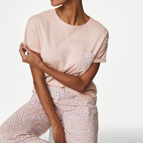 Marks & Spencer Women's Pure Cotton Printed Pyjama Set - 60645267005