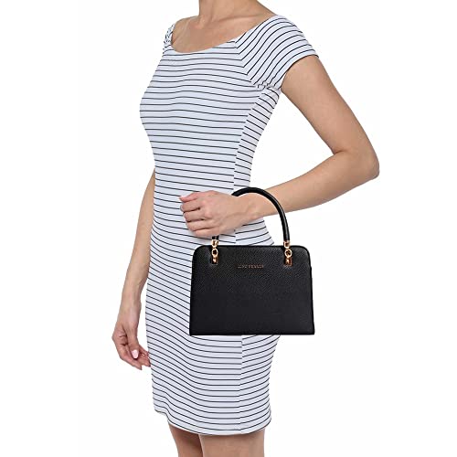 Lino Perros Womens Black Faux Leather Handbag (Black)