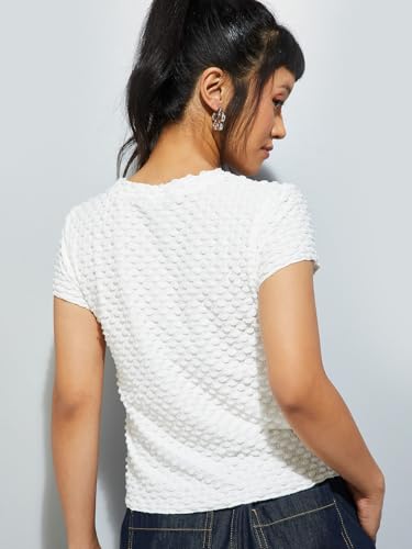 Max Alaya F x URB_N Women Textured Top (Off White_XS)