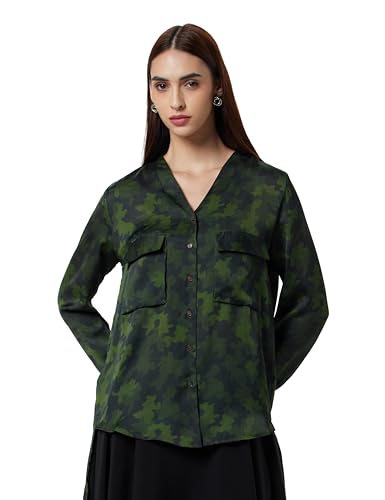 Van Heusen Woman Regular Fit Shirt (VWTS516D12340_Green_S)
