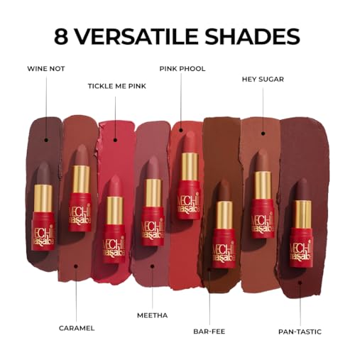 LoveChild Masaba 90s Drip Pantastic (Wine Red) Luxe-Matte Lipstick with Intense One-Swipe Color Payoff in High-Pigment HD Crème Matte Formula, 4gm