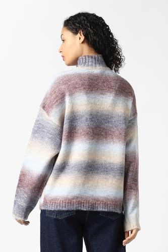 Women Multi Textured Round Neck Sweater