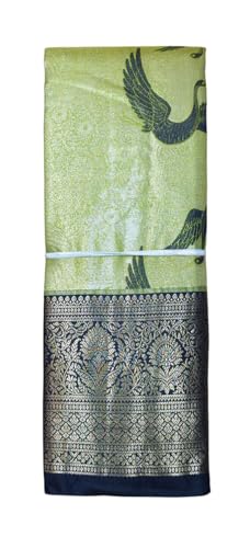 VFCollections Women's Traditional Handloom Kanchipuram Silk Pure Pattu Sarees | Rich Zari Woven Design | Bridal Saree | Unstitched Blouse (VFC717-5)