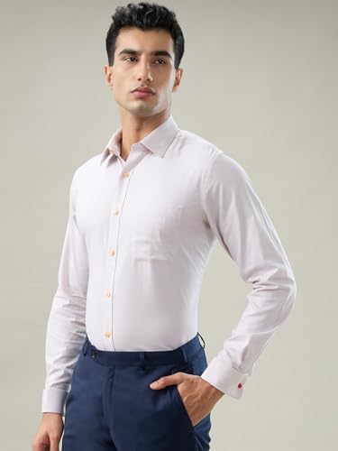 Raymond Orange Structure Pattern Men Long Sleeve Casual Shirt