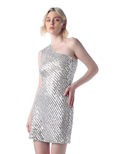 ONLY Women's Embellished Bodycon Silver Dress