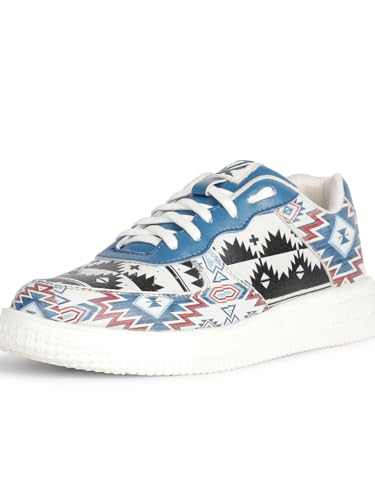 Liberty Leap7x MJH-L09 Printed Sneakers for Women with PVC Upper | EVA Sole Casual Shoes with Lacing | Comfortable Footbed | Memory Foam Insole | Lightweight, Stylish & Modern (White - 4)