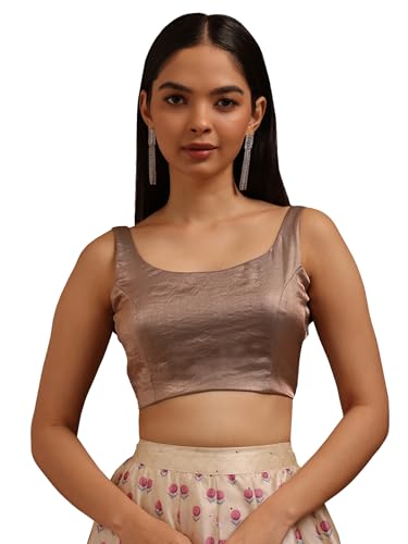 Soch Womens Grey Glass Tissue Solid Padded Blouse