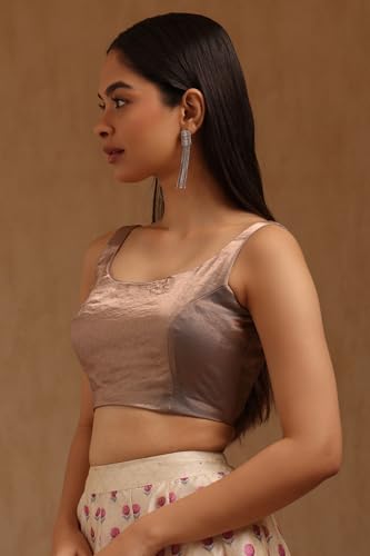 Soch Womens Grey Glass Tissue Solid Padded Blouse