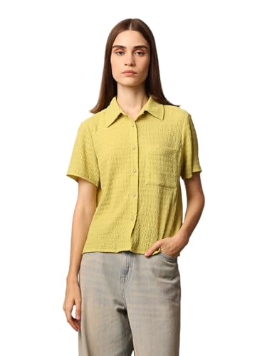 ONLY Women's Regular Fit Green Shirt