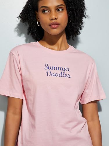 Max URB_N Women Printed T-Shirt (Pink_M)