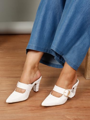 Flat n Heels Womens White Pumps FnH 2784-WHT