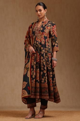 Soch Women's Muslin Salwar Suit Set (EWA5CD22278_Navy Blue