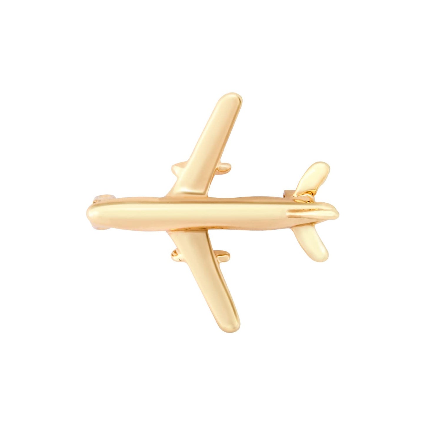 UJOY Lapel Pins Brooch Fashion Design Airplane in Gold for Gentlemen