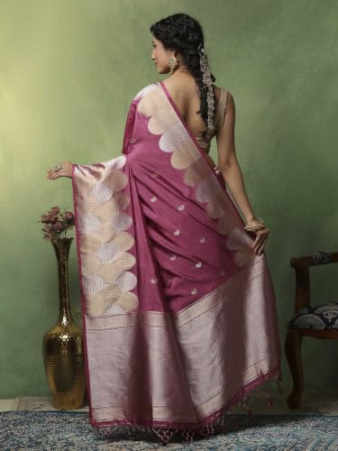 Meena Bazaar Women's Art Silk Saree with Unstitched Blouse Piece | Elegant Designer Traditional Ethnic Saree | Festive, Wedding & Party