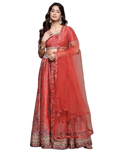 Aarke Ritu Kumar Red Tuberose Square Neck Blouse With Lehanga And Dupatta