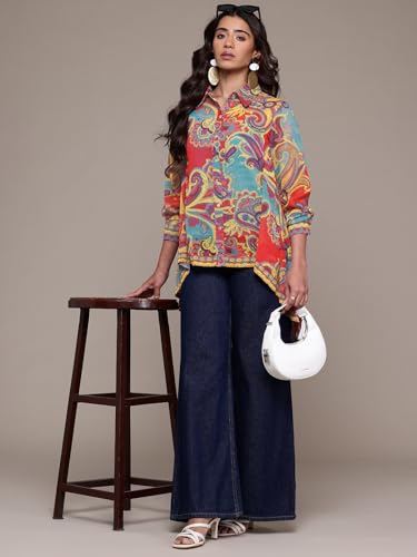 Aarke Ritu Kumar Turq Petal Paisley Full Sleeve Shirt