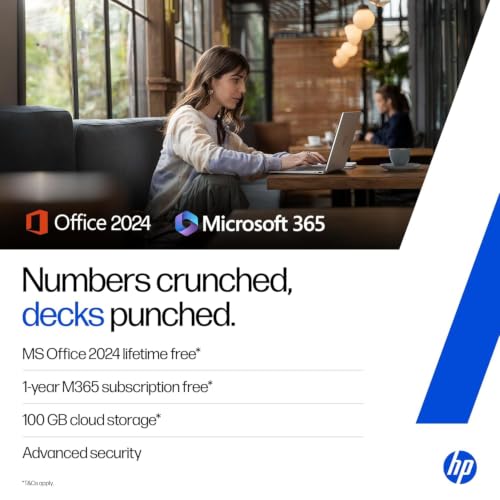 HP 14 Laptop, Intel Core Ultra 7 155H (16GB DDR5, 512GB SSD) FHD, Anti-Glare, Micro-Edge, 14''/35.6cm, Win11, M365 Basic(1yr)* Office24, Silver, 1.4kg, EP1151TU, Backlit, HD Camera w/Shutter
