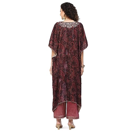 BIBA WOMEN PRINTED STRAIGHT SALWAR KURTA DUPATTA(SKDKAFTAN8311_PURPLE_38)