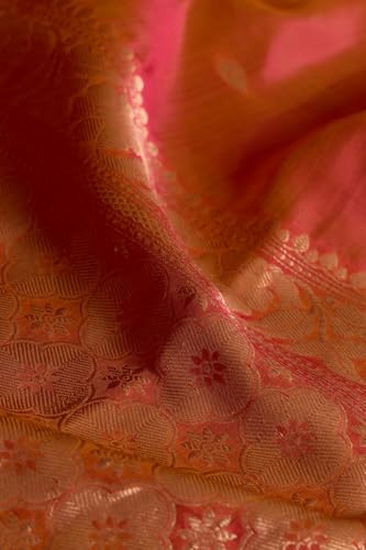 Taneira Women Pink Silk Viscose Banaras Cutwork Saree with Unstitched Blouse Piece (SAPH01AA9884-Pink)