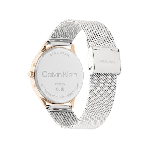 Calvin Klein Ck Dress Qtz Multifunction Blush Round Dial Women's Watch|Stainless Steel Material|Multi Color Band - 25200374