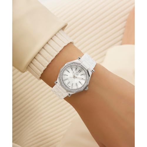 GUESS Collection Gleam White Round Dial Analog Women's Watch - Z59003L1