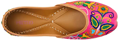 Mochi Womens Synthetic Pink Mojaris (Size (6 UK (39 EU))