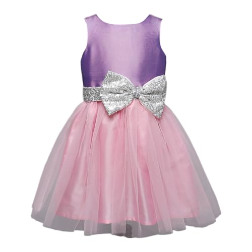Hopscotch Girls Sleeveless Purple Sequin Embellished Party Dress (12-24 Months)