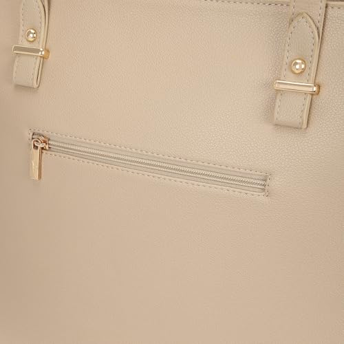 Fastrack PowerCarry Tote for Women| Semi-PU Faux Leather Tote with Zip Closure & Comfy Strap | Spacious 15.12L Handbag for Office, College, or Casual Outfits
