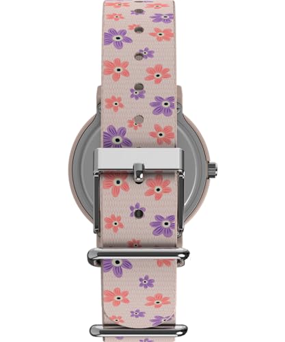 Timex Unisex Peanuts Floral 34mm Watch - Pink Strap White Dial Pink Case, Pink