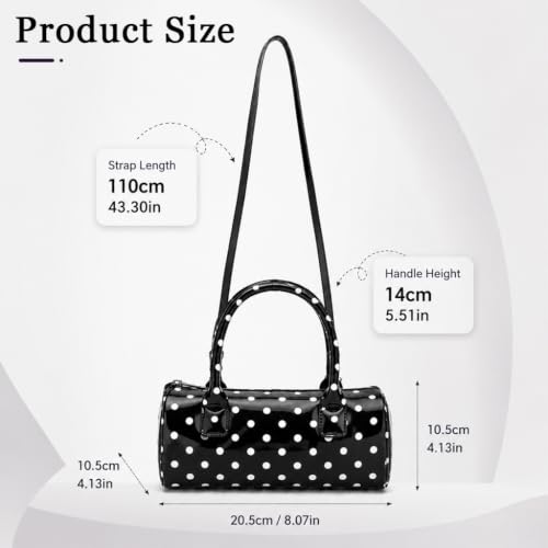 PALAY® Polka Dot Crossbody Bag Glossy Round Boston Mini Bucket Purse