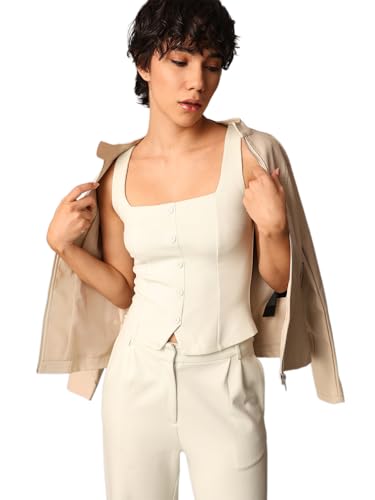 ONLY Women Regular Fit Cream Top