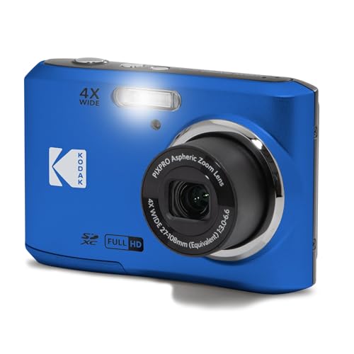 Kodak PIXPRO FZ45 Friendly Zoom 16MP Full HD Digital Camera, Bundle with 32GB Memory Card and Camera Bag, Flexible Tripod, and Card Reader (Blue)