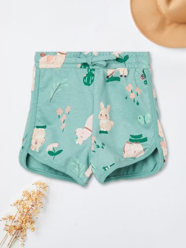 Max Girls Printed Shorts Set (Green_18-24 M)