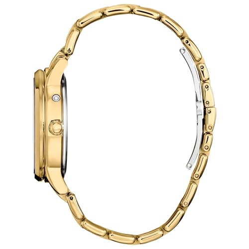 Citizen Women's Eco-Drive Calendrier, Moon Phase Diamond Accents Dial, Stainless Case and Bracelet Watch, Month/Day/Date, Gold-tone/white, Classic