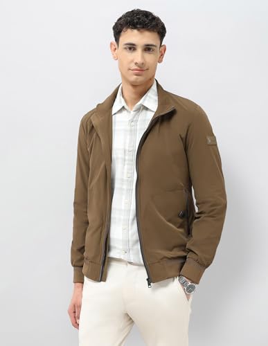 U.S.Polo Association Men's Solid Regular Fit Jacket (USJCK056A_Brown_2XL)