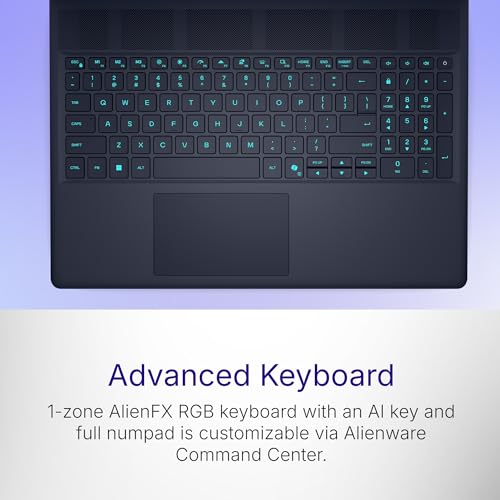 Alienware 16X Aurora Gaming Laptop, AI Enabled Intel Core Ultra9 HX Processor, 32GB DDR5, 1TB SSD, NVIDIA GeForce RTX 5070, 8GB GDDR7, 16" QHD+ 240Hz Display, Backlit KB, Interstellar Indigo, 2.66kg