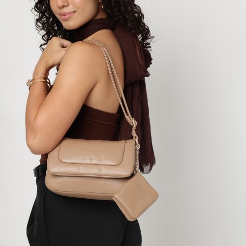 Fastrack Poppy Beige Sling | Beige | Faux Leather Crossbody Bag | Spacious Compartment with Organizer Pockets | Adjustable Strap | Coin Pocket Charm | Zipper & Magnetic Flap Closure