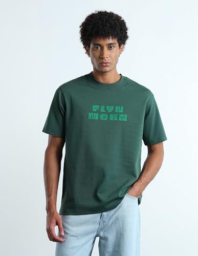 Flying Machine Typographic Brand Printed Relaxed Fit T-Shirt