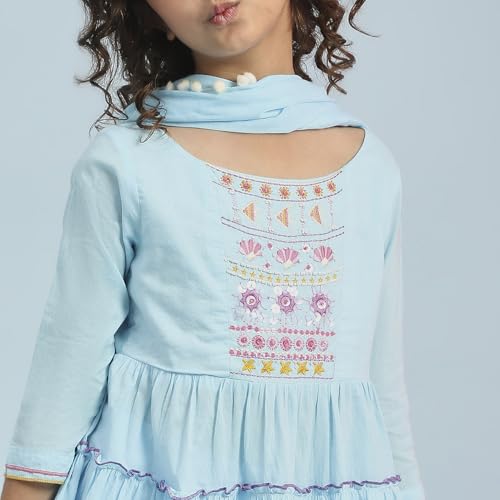 BIBA GIRL SOLID FITTED KID(KW5263E_BLUE_5)
