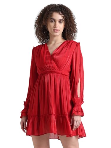 ONLY Red Fit & Flare Dress
