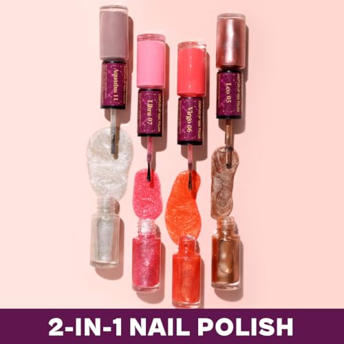 Typsy Beauty 2 In 1 Gel Nail Polish | Lady Pink & Purple | Quick Drying | Glossy Finish | Long Lasting | Chip Resistant |10 ml