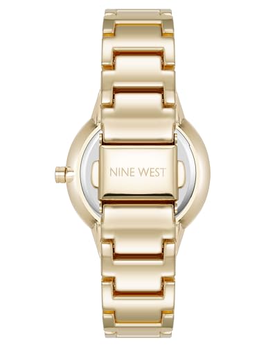 Nine West Women's Bracelet Watch, Analog Display, Gold-Tone Metal Band, Limited Movement, Mineral Crystal Lens