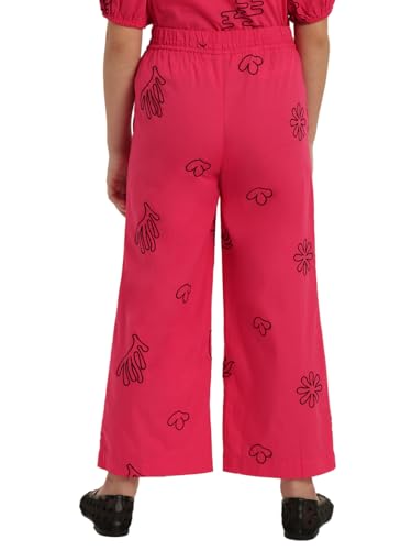VERO MODA Girl Mid Rise Relaxed Fit Pink Pants